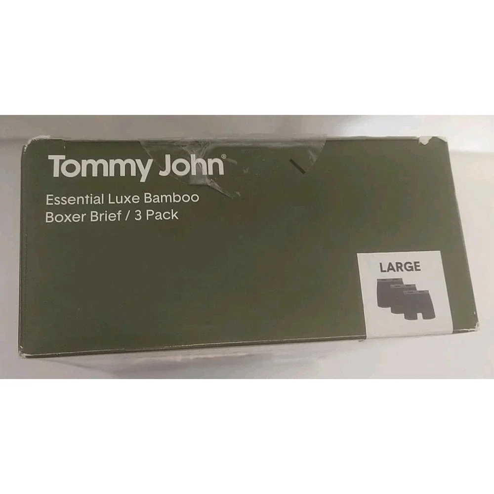 3-Pack TOMMY JOHN Essential Luxe Bamboo Boxer Briefs Black LARGE NWT